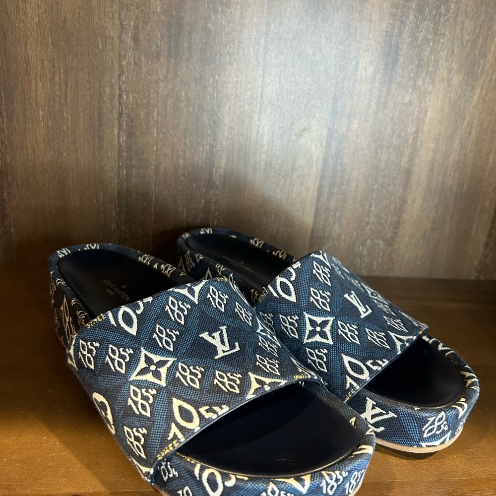 Louis Vuitton Blue Monogram Sandals